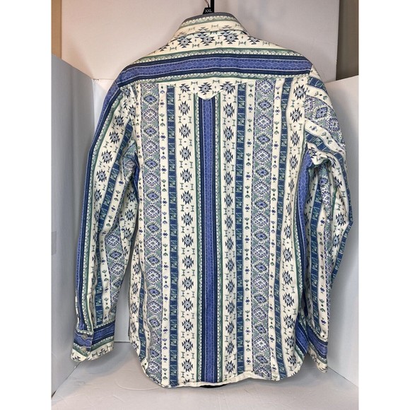 Caravan Mens Western Apparel Shirt Blue Size Large - Picture 10 of 16